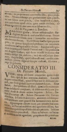 Consideratio III. De Peccato Mortali