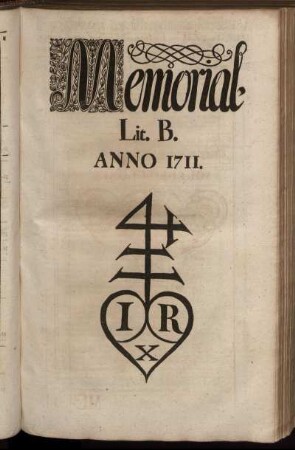 Memorial. Lit. B. Anno 1711.