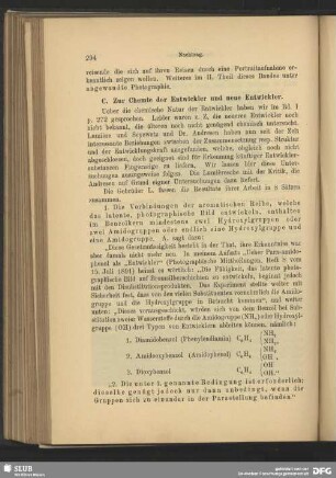 C, Zur Chemie der Entwickler und neue Entwickler