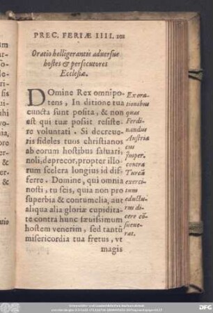 Oratio hellingeranis adversus hostes & persecutores Ecclesiae.