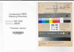 Entnazifizierung Asmus Thomsen , geb. 25.03.1892 (Laborant)