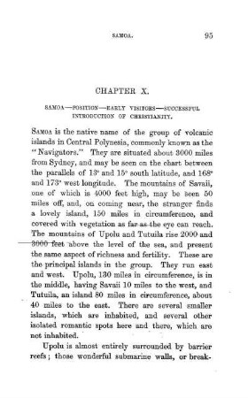 SAMOA - POSITION - EARLY VISITORS - SUCCESSFUL INTRODUCTION OF CHRISTIANITY