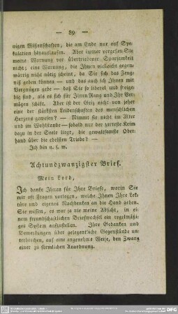 Achtundzwanzigster Brief