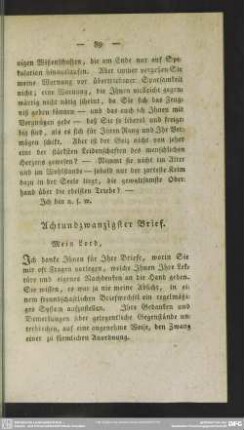 Achtundzwanzigster Brief
