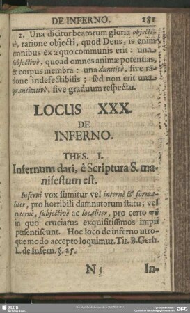 Locus XXX. De Inferno