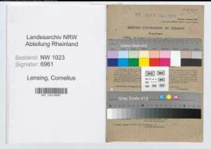 Entnazifizierung Cornelius Lensing , geb. 29.12.1900 (Amtsrentmeister)