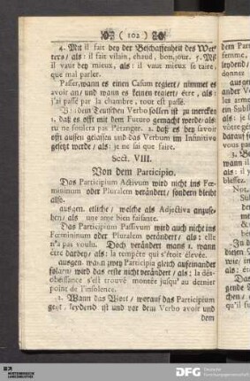 Sect. VIII. Von dem Participio.