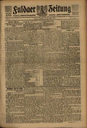 Erste Ausgabe vom Samstag, den 12. Juni 1909.