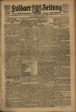 Erste Ausgabe vom Samstag, den 12. Juni 1909.