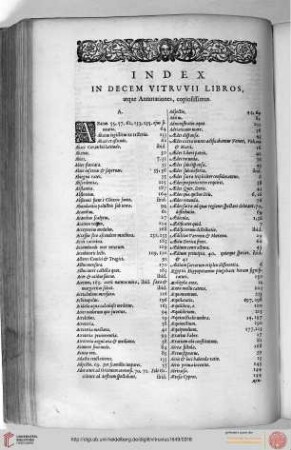 Index in decem Vitrvvii libros