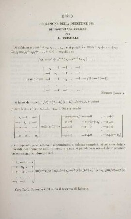 Soluzione della quistione 694 dei Nouvelles Anuales.