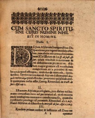 Diss. civ.-can. inaug. de iure asylorum