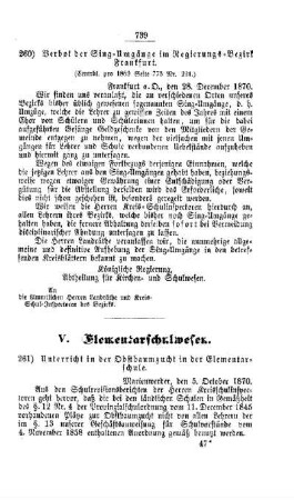 Unterricht in der Obstbaumzucht in der Elementarschule : [V. Elementarschulwesen]