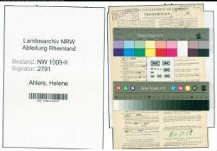 Entnazifizierung Helene Ahlers , geb. 01.06.1900 (Lehrerin)