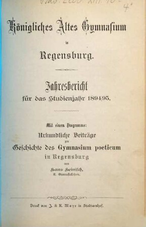Jahres-Bericht. 1894/95