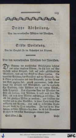 Dritte Abtheilung, von den vornehmsten Pflichten des Menschen.