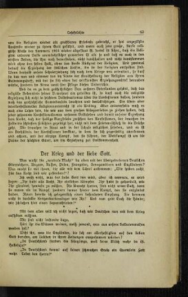 ¬Der¬ Krieg und der liebe Gott