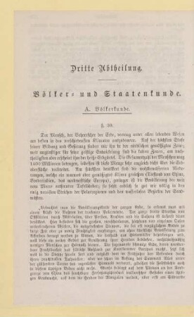 Dritte Abtheilung. Völker- und Staatenkunde