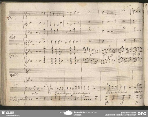 Aria: "Piano un poco" in Bb-Dur