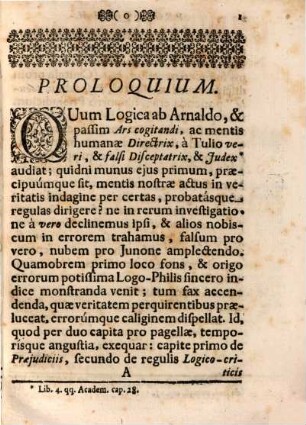Praeiudicium ad regulas logico-criticas depositum
