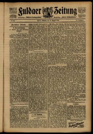 Zweite Ausgabe vom Montag, den 13. August 1906.