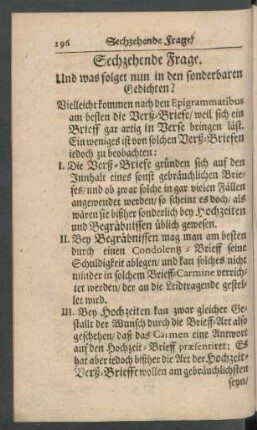 Sechzehende Frage. Und was folget nun in den sonderbaren Gedichten?