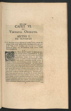 Caput VI. De Virtutis Obiecto.