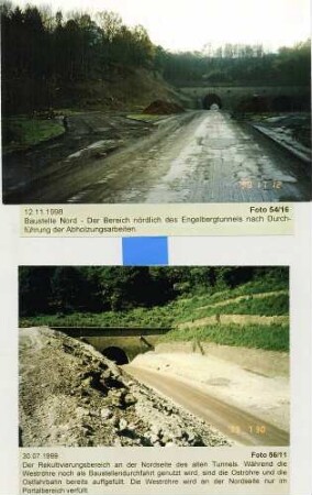 Alter Engelbergtunnel Baustelle Nord, Alte Nordportale vor der Auffüllung.