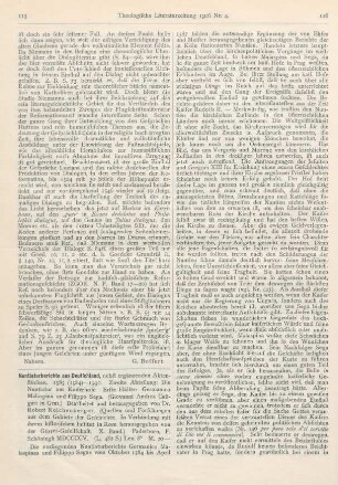 115-118 [Rezension] Reichenberger, Robert (Hrsg.), Nuntiaturberichte aus Deutschland nebst ergänzenden Aktenstücken. 1585 (1584) - 1590. 2. Abt., 1. Hälfte