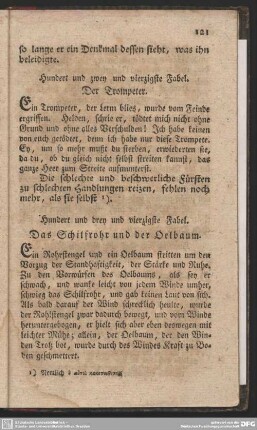 Hundert und zwey und vierzigste Fabel. Der Trompeter