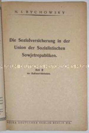 Abhandlung über das Sozialversicherungssystem in der UdSSR