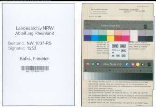 Entnazifizierung Friedrich Balks , geb. 15.03.1895 (Schlachthofdirektor)