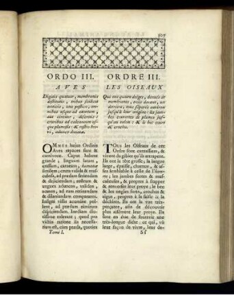 Ordo III. Aves.