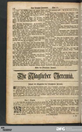 Die Klagelieder Jeremia.
