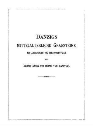 DANZIGS MITTELALTRLICHE GRABSTEINE.