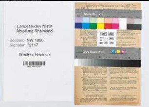Entnazifizierung Heinrich Weiffen, geb. 24.02.1910 (Versich.Inspektor)