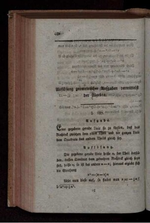 Auflösung geometrischer Aufgaben vermittelst der Algebra.
