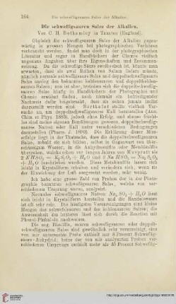 Die schwefligsauren Salze der Alkalien
