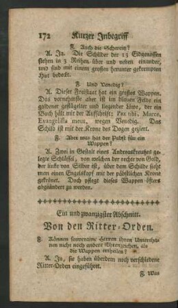 Ein und zwanzigster Abschnitt. Von den Ritter-Orden