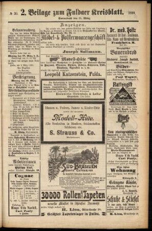 Dritte Ausgabe vom Samstag, den 11. März 1899.