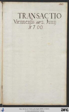 [S. 447] Transactio Viennensis. Vergleich zwischen der Universität und der Jesuitenkongregation in 40 Punkten. (Laxemburg, 02.06.1700)