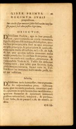Decimum Iuris propositum.