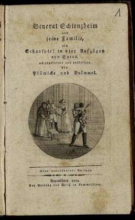 General Schlenzheim und seine Familie : Ein Schauspiel in vier Aufzügen