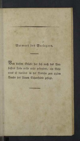 Vorwort des Verlegers.