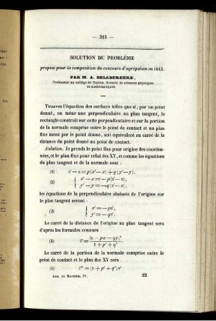 Solution du problème.