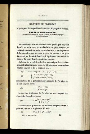 Solution du problème.