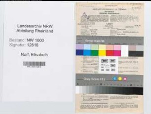 Entnazifizierung Elisabeth Norf, geb. 22.03.1909 (Bankangest.)