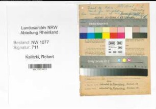 Entnazifizierung Robert Kalitzki , geb. 13.01.1900 (Kriminalbeamter)
