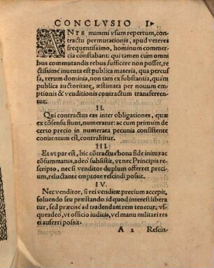 Conclusiones de auxilio et remedio L. secundae Cod. de rescind. vendit.