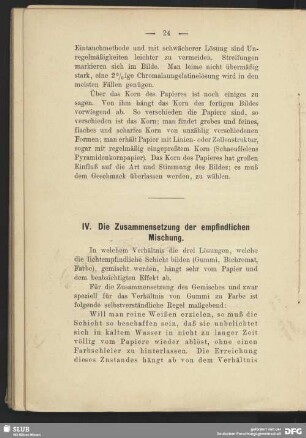 IV. Die Zusammensetzung der empfindlichen Mischung